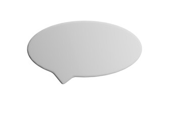 White speech bubble on white background. 3d render illustration.