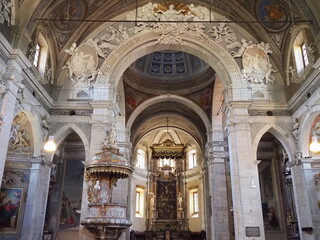 Interior of church of Saints Peter, Stephen in Bellinzona, Switzerland