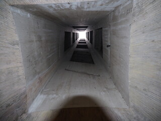 Vault of concrete entrance to castel in Bellinzona city, Switzerland
