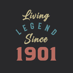 Living Legend since 1901, Born in 1901 vintage design vector