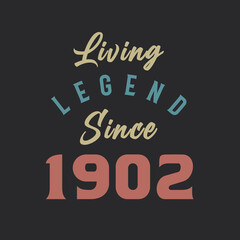 Living Legend since 1902, Born in 1902 vintage design vector
