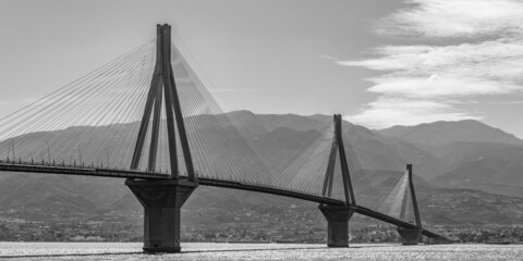 Cable-stayed bridge on the Peloponnese peninsula