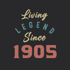 Living Legend since 1905, Born in 1905 vintage design vector