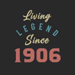 Living Legend since 1906, Born in 1906 vintage design vector
