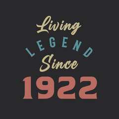 Living Legend since 1922, Born in 1922 vintage design vector