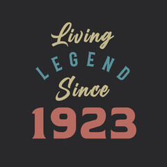 Living Legend since 1923, Born in 1923 vintage design vector