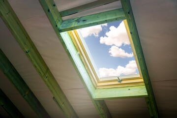 skylight in attic. roof window