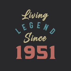 Living Legend since 1951, Born in 1951 vintage design vector