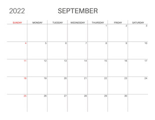 Calendar template for planners. Calendar 2022.