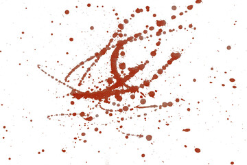 Rapid bloody spray from a melee strike. Stock illustration for Halloween with bloody paint.