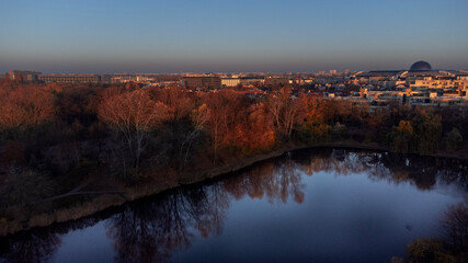 sunset over the river