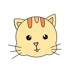 baby Tiger face cartoon free-hand drawing