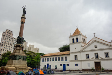 Fototapeta na wymiar Pateo do Colegio landmark in Sao Paulo, Brazil. city foundation plaza