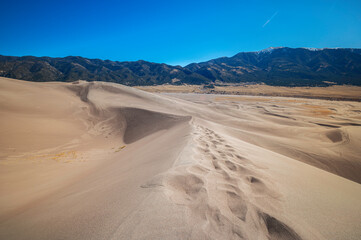 Views from a Dune Ridge at Great Sand Dunes National Park, Colorado, USA