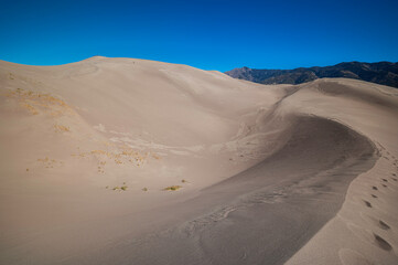 Fototapeta na wymiar Sand slopes in the Great Sand Dunes National Park, Colorado, USA