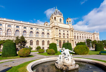 Fototapeta na wymiar Natural History Museum (Naturhistorisches museum) on Maria Theresa square (Maria-Theresien-Platz) in Vienna, Austria