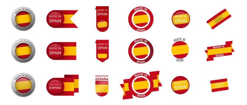 Made in Spain logos and badges - set of 18
