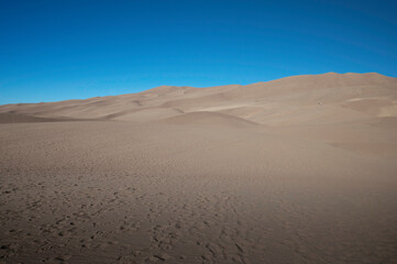 Fototapeta na wymiar Vast desert landscape at Great Sand Dunes National Park and Preserve