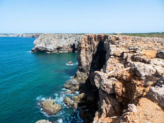 Fototapeta na wymiar Portugal, the Algarve, Sagres, cliffs at Praia do Tonel Sagres