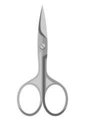 Metal nail scissors. Professional manicure and pedicure tool.