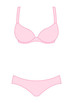 recommend clip art: Illustration of female bra and panties. Fashion woman underwear.