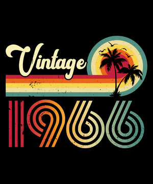Vintage 1966 Birthday T-shirt Design