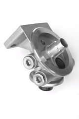 Fuel pump for car isolated on white background. New spare parts.