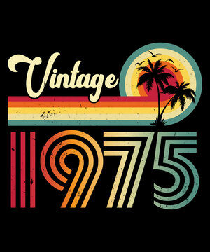 Vintage 1975 Birthday T-shirt Design