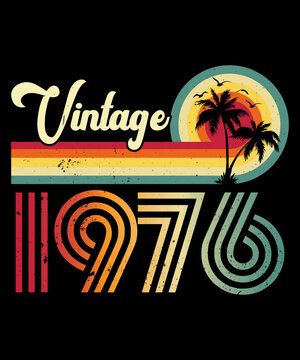 Vintage 1976 Birthday T-shirt Design