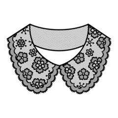 Illustration of female lacy collar. Vintage lace background, floral ornament. - obrazy, fototapety, plakaty