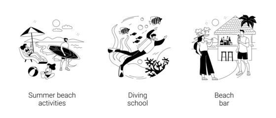 Obraz premium Summer resort abstract concept vector illustrations.