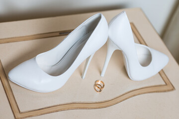 shoes on a wedding dress