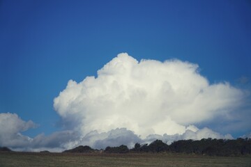 clouds in the sky above field