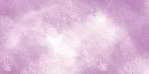 Double exposure of cloud and sky of paper texture for background Abstract,postcard nature art pastel style,soft and blur focus. Bright purple and soft pink watercolor brush drawn background. 
