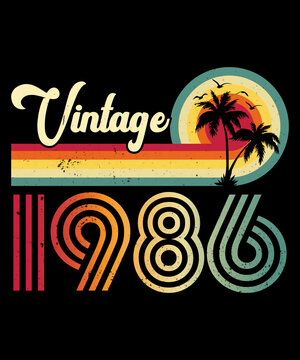 Vintage 1986 Birthday T-shirt Design