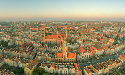 Obraz premium gdansk old town panoramic view 