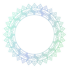 Circle frame in form of mandala. Pattern for Henna Mehndi or tattoo decoration. Decorative ornament in ethnic oriental style, vector illustration.