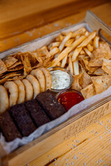 bread in a basket, beer snacks