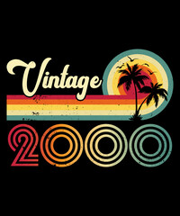 Vintage 2000 Birthday T-shirt Design