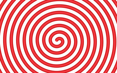 Abstract red and white candy spiral background. Pattern design for banner, cover, flyer, postcard, poster, other. Round lollipop vector illustration