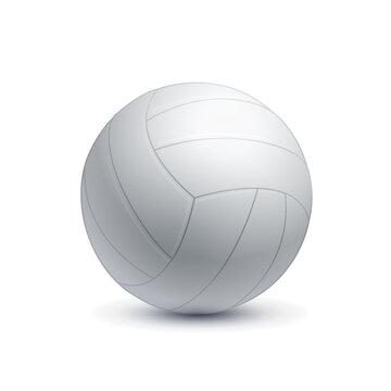White volleyball ball. Isolated on a white background. Vector illustration