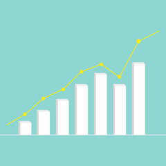 Graphs, charts, business table. The workplace of business people.