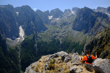 Mountain views during trekking along most beautiful tourist loop onMontenegrin side of Prokletije...