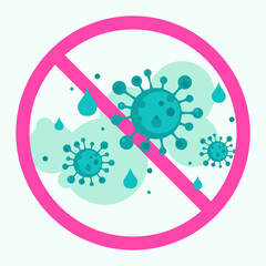 isolated cloud of a dangerous virus. green sputum with virus particles. Covid-19 transmission by airborne droplets