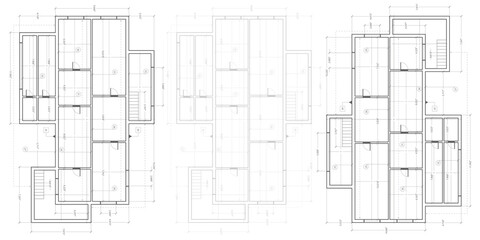 House plan project .Technical drawing background.Engineering design .Vector illustration .