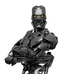 cyborg is staring you - obrazy, fototapety, plakaty