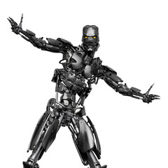 cyborg is with arms wide open