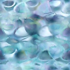 Seamless watercolor wet on wet wash painting pattern swatch for surface print. High quality contemporary illustration. Trendy pastel marble artistic textured colours. Rough dye stain repeat artwork.