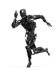 cyborg running in action
