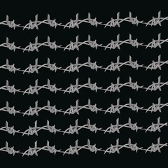 Vector illustration of barbed wire with gray lines